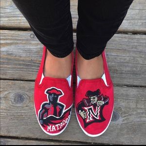 Custom Hand Painted CSUN Matador Shoes (California State University, Northridge)